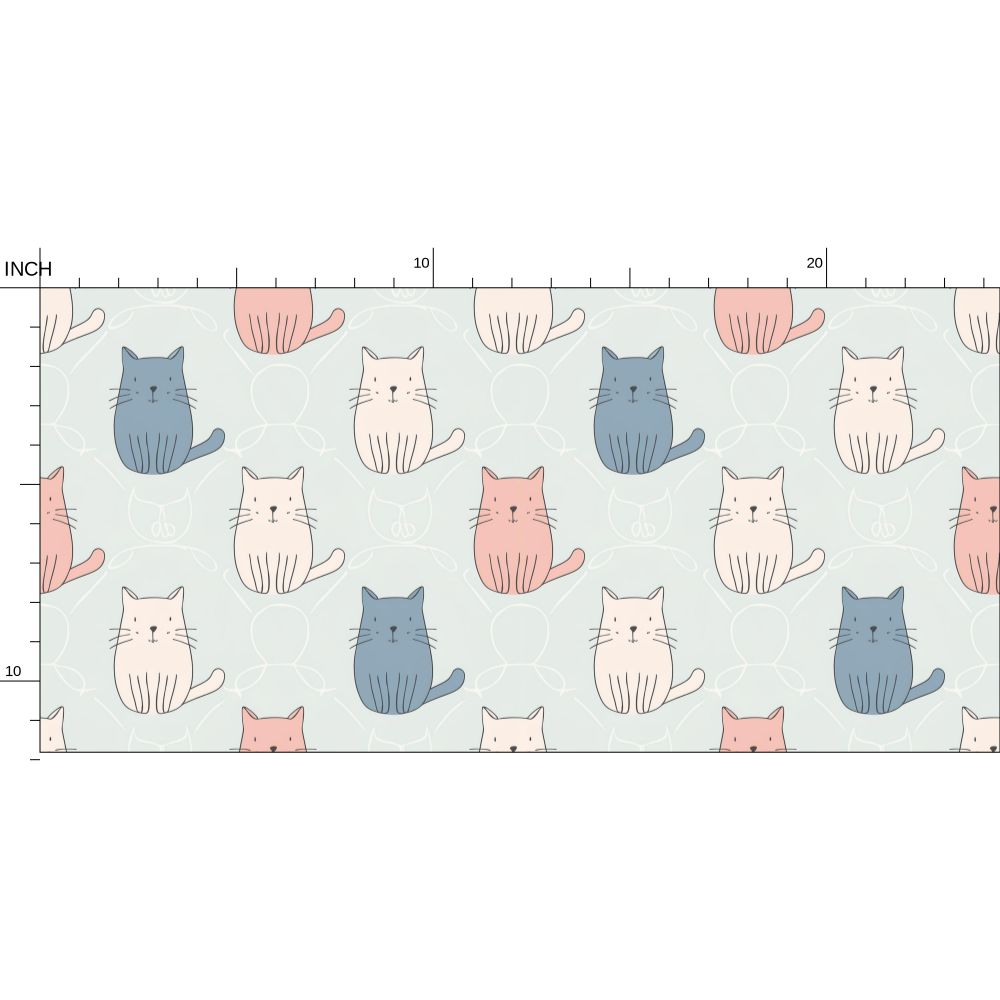 Delightful Cat Faces Wallpaper | Whimsical Pet - Inspired Design - Uniquely Walls