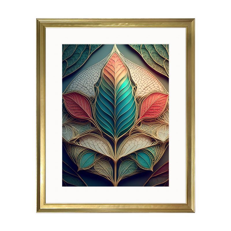 Elegant Leaf Pattern Framed Wall Decor - Unique Art Piece - Uniquely Walls