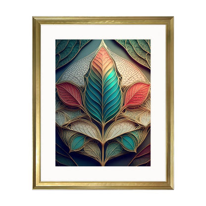 Elegant Leaf Pattern Framed Wall Decor - Unique Art Piece - Uniquely Walls