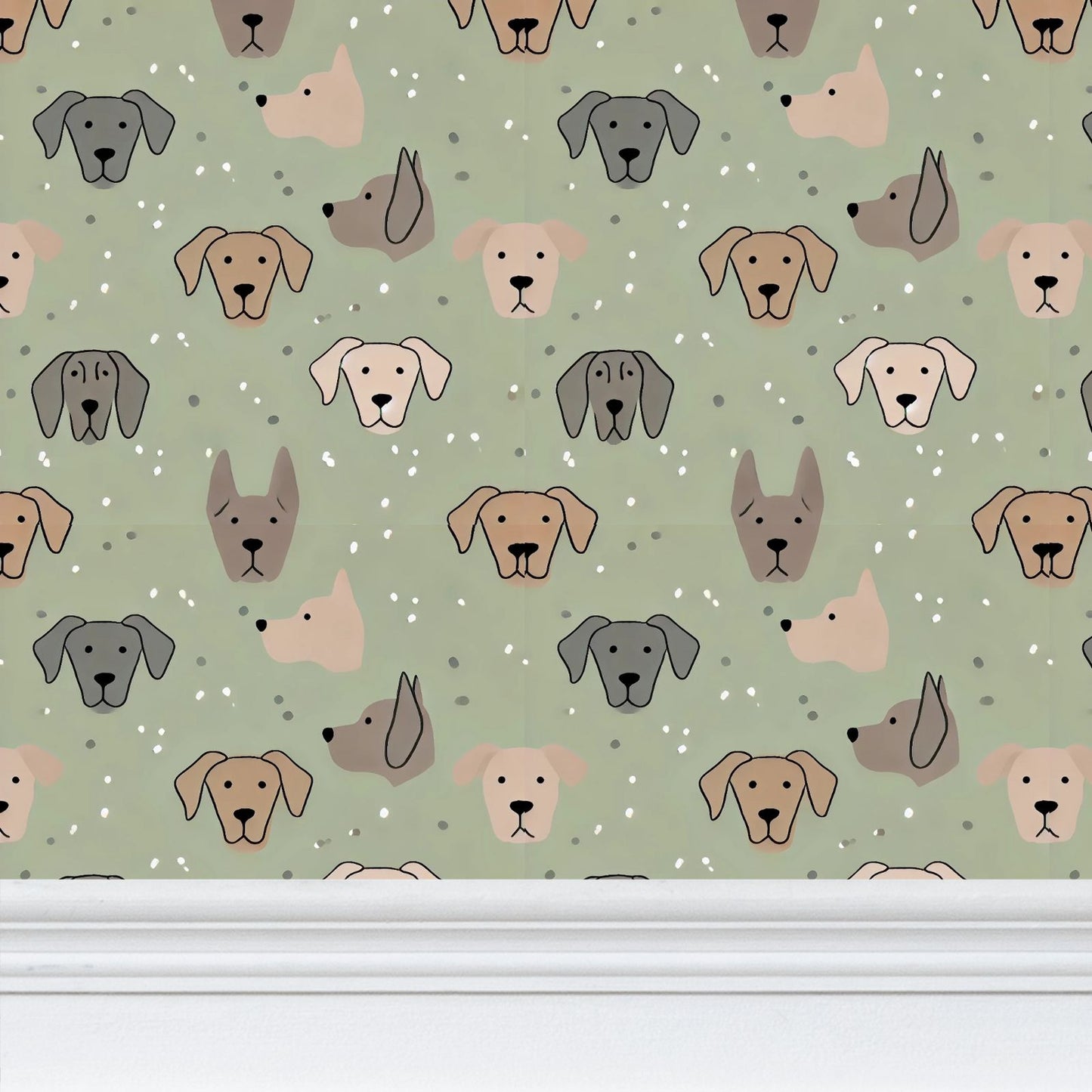 Enchanting Dog Faces Wallpaper | Playful Pet - Inspired Design - Uniquely Walls