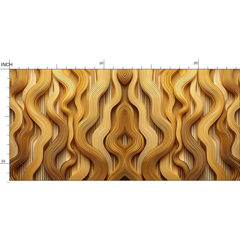 Golden Waves Wallpaper | Luxurious Radiant Design - Uniquely Walls