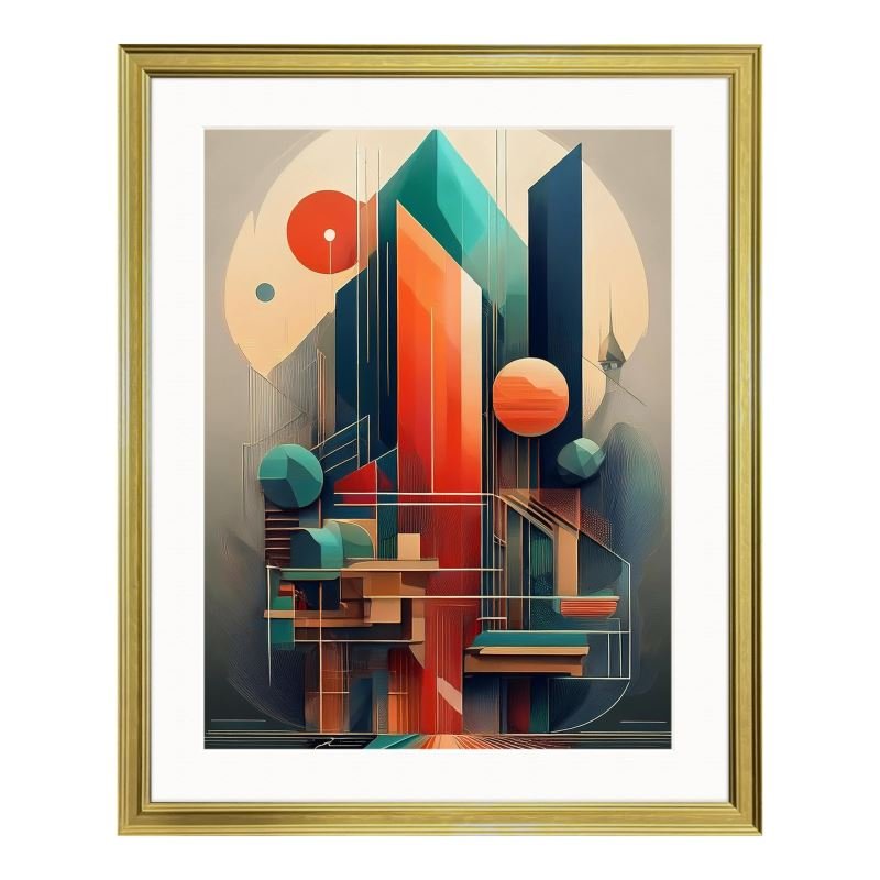 Modern Geometric Abstract Wall Art - Bold Cityscape (Limited Edition) - Uniquely Walls