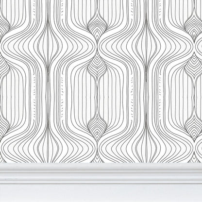 Modern Geometric Wallpaper | Linear Elegance Design - Uniquely Walls