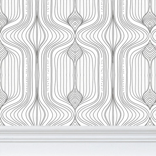 Modern Geometric Wallpaper | Linear Elegance Design - Uniquely Walls