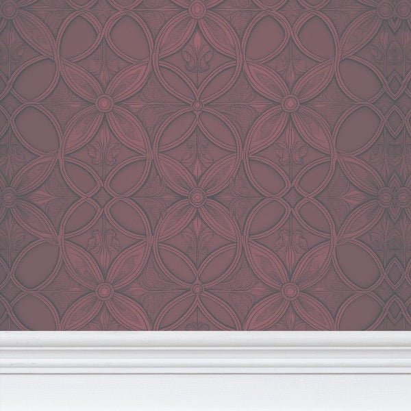 Plum Renaissance Floral Wallpaper - Ornate Pattern (Limited Edition) - Uniquely Walls