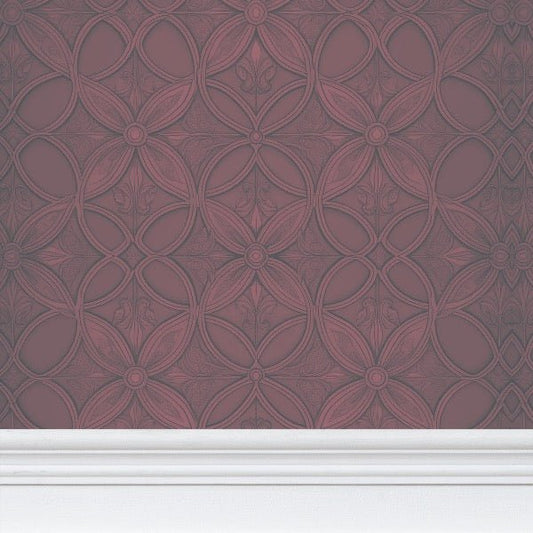 Plum Renaissance Floral Wallpaper - Ornate Pattern (Limited Edition) - Uniquely Walls