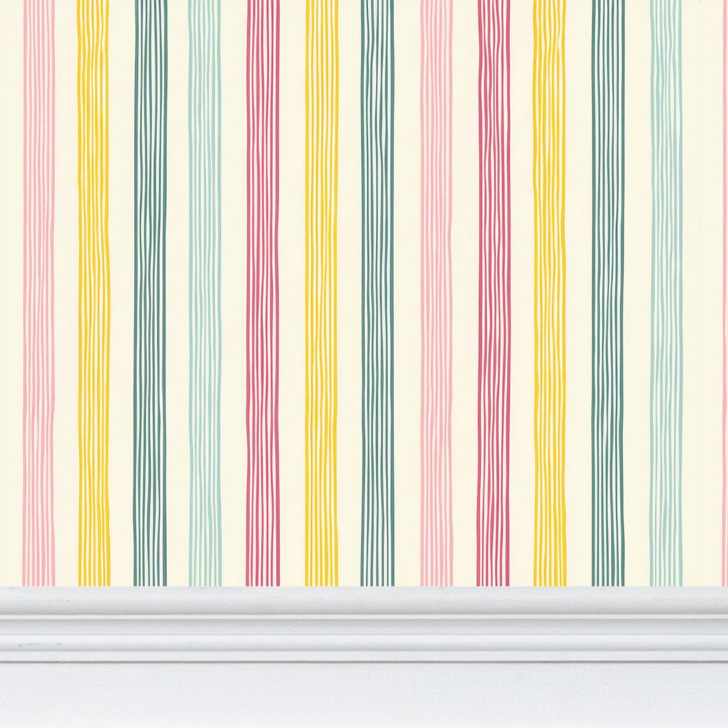 Retro Pastel Stripes Wallpaper | Chic and Cozy Sophistication - Uniquely Walls