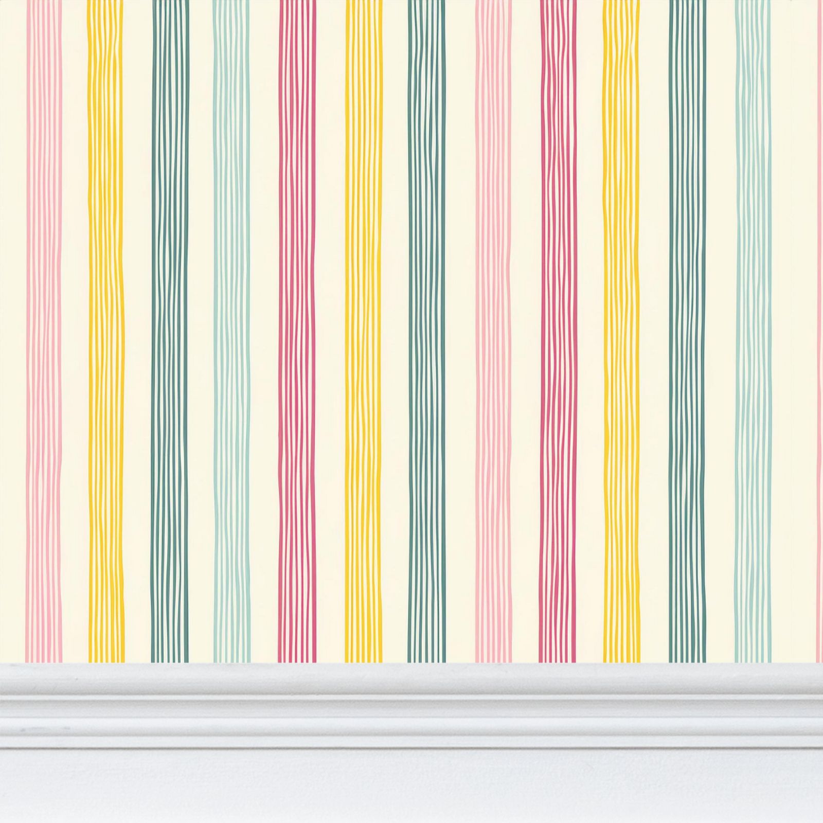 Retro Pastel Stripes Wallpaper | Chic and Cozy Sophistication - Uniquely Walls