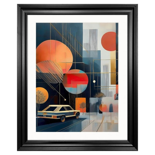 Retro Urban Dreamscape | Cityscape Framed Art (Limited Edition) - Uniquely Walls