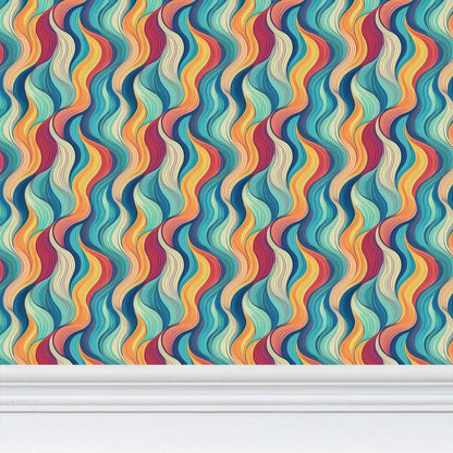 Serenade of Waves Wallpaper | Captivating Abstract Design - Uniquely Walls