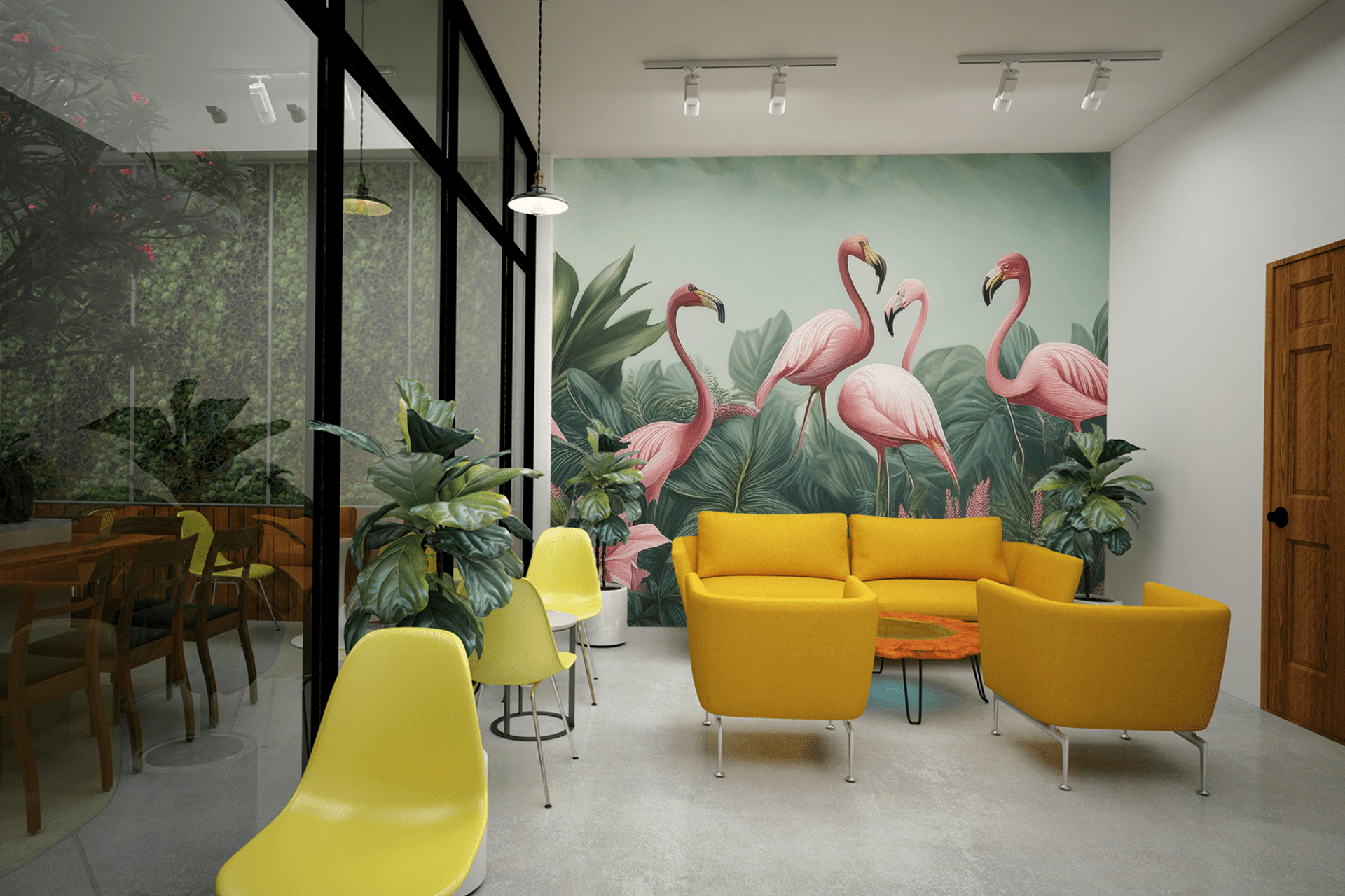 Tropical Elegance Flamingo Wallpaper - Uniquely Walls