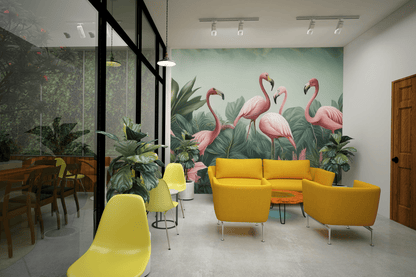 Tropical Elegance Flamingo Wallpaper - Uniquely Walls